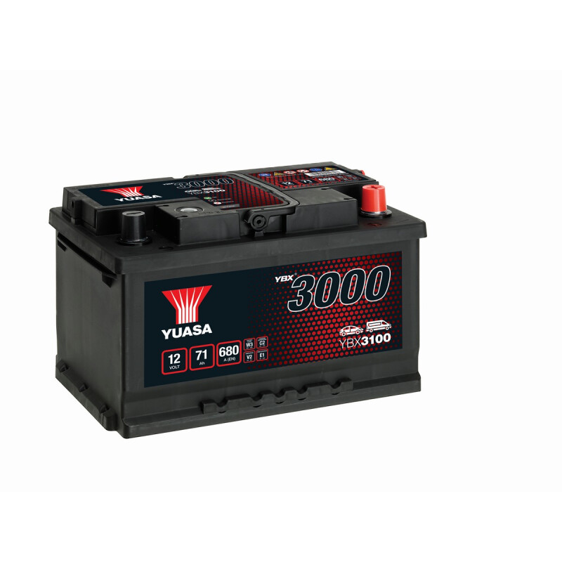 YUASA YBX5019 YBX5000 Batterie 12V 100Ah 900A mit Ladezustandsanzeige,  Bleiakkumulator